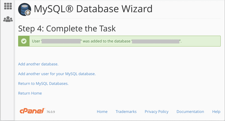 creating-new-mysql-database-in-cpanel-successfully-created