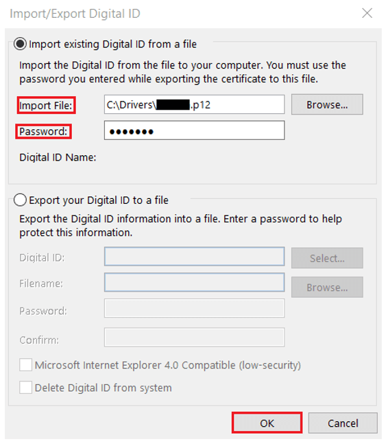 import security profile